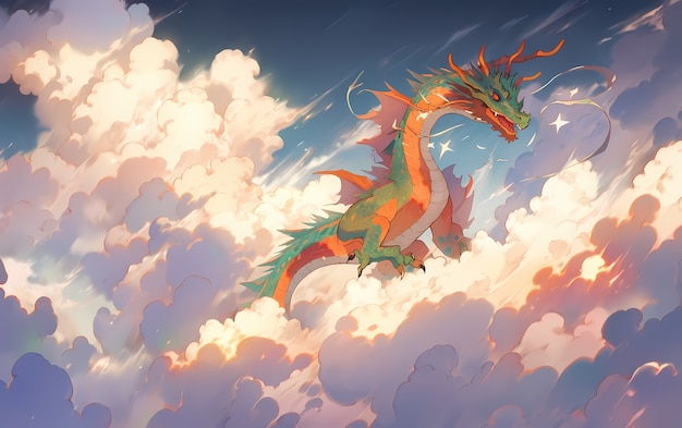 Foto gratuita personaje de dibujos animados de dragón