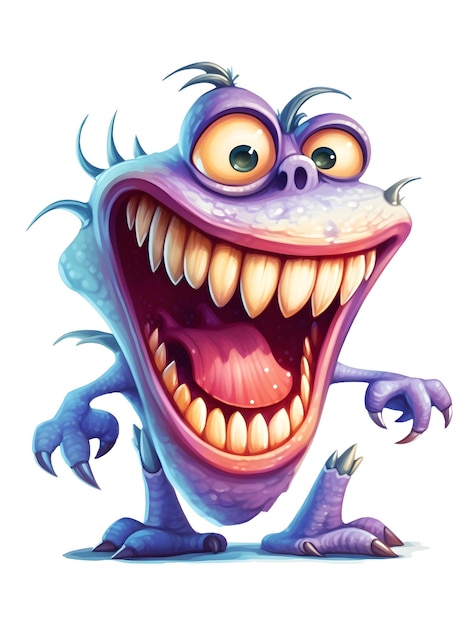 personaje de dibujos animados del monstruo del diente