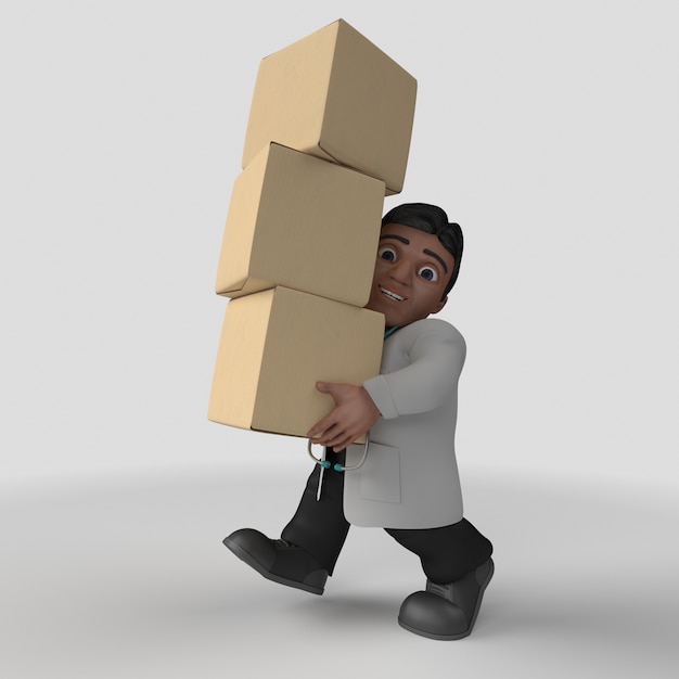 Personaje de doctor de dibujos animados 3D