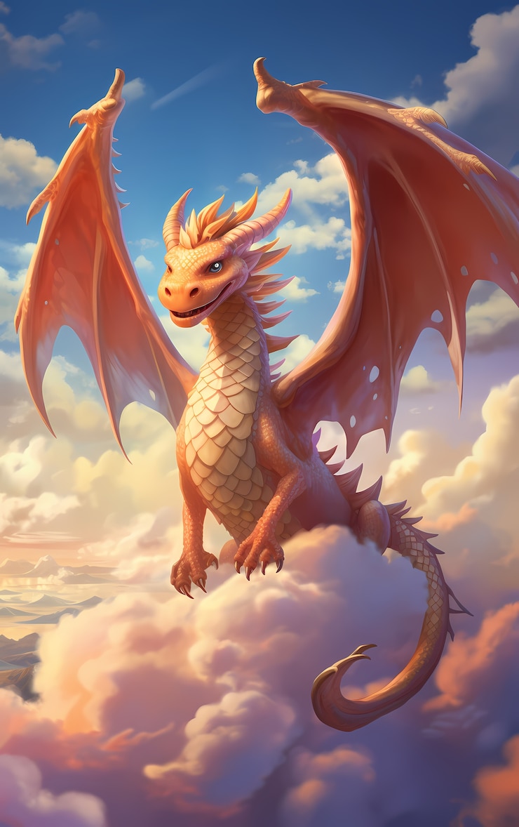 Foto gratuito personaje de dragón de dibujos animados