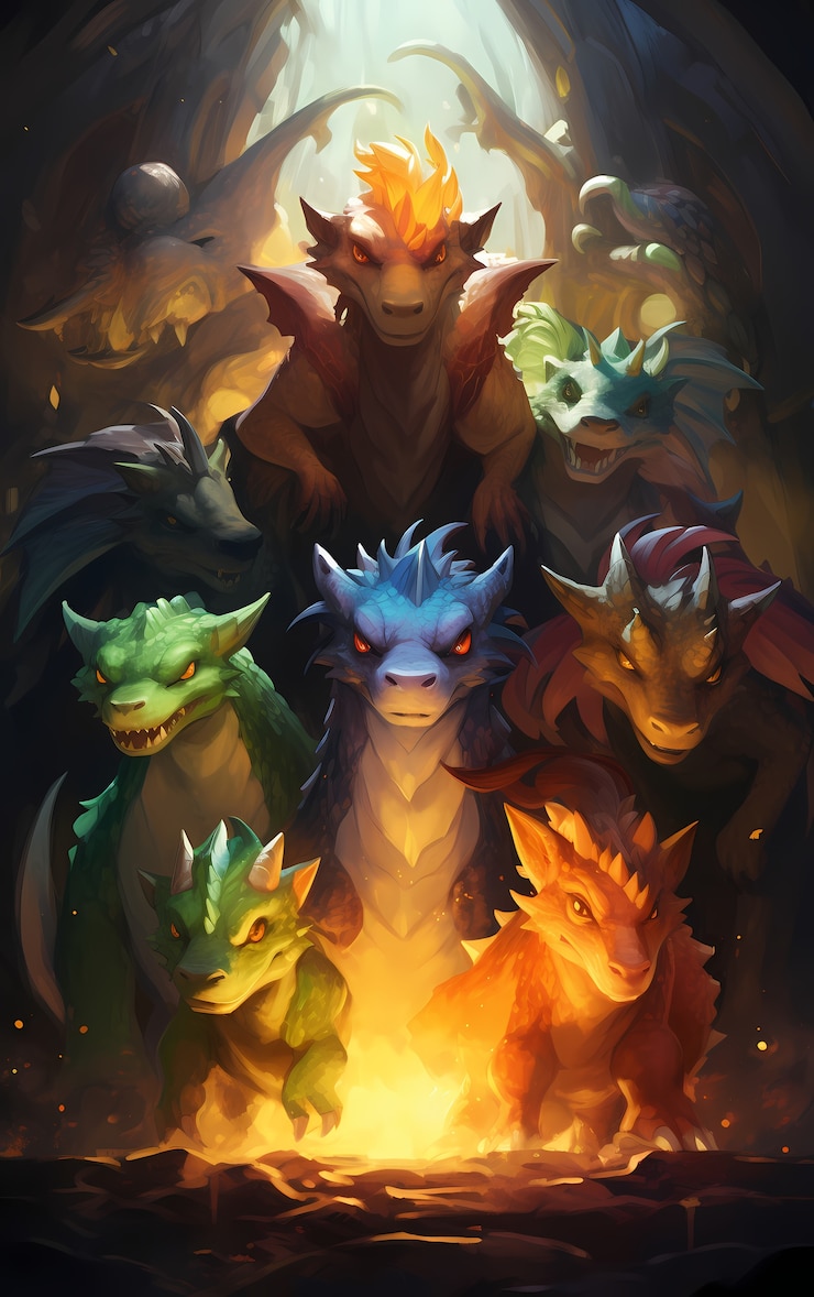 Foto gratuito personaje de dragón de dibujos animados