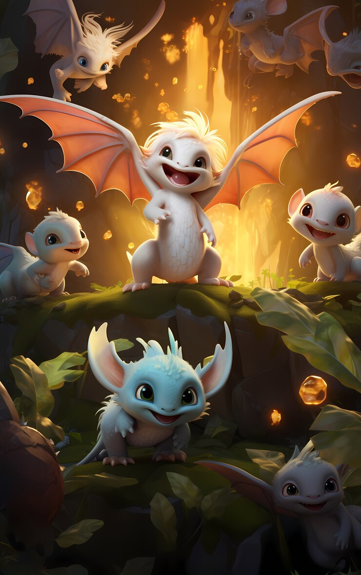 Foto gratuito personaje de dragón de dibujos animados