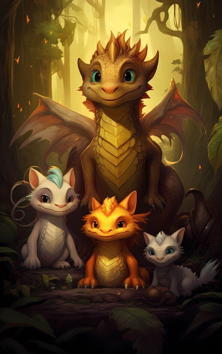 Foto gratuito personaje de dragón de dibujos animados