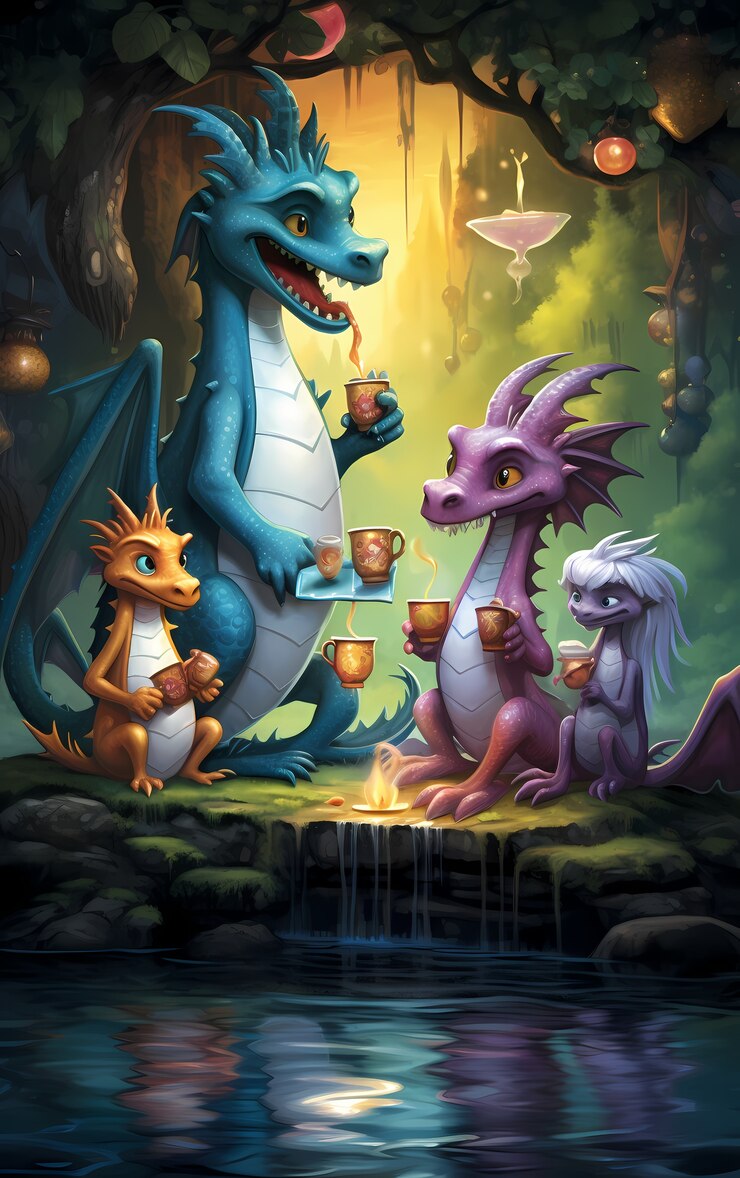 Foto gratuito personaje de dragón de dibujos animados