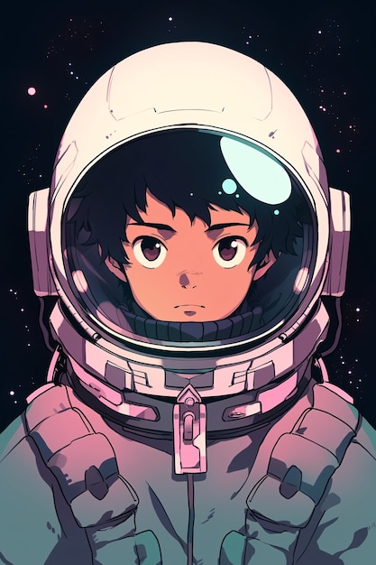 Foto gratuita personaje de estilo anime en el espacio