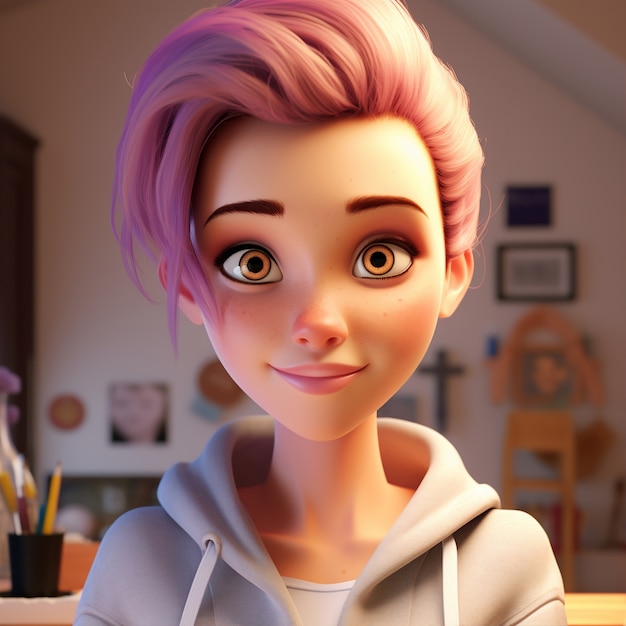 Personaje de estilo de dibujos animados 3D