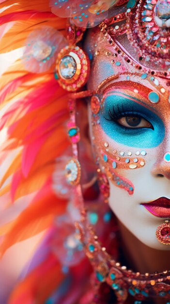 Personaje futurista en el retrato del carnaval