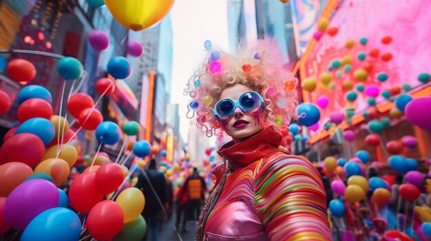 Personaje futurista en el retrato del carnaval