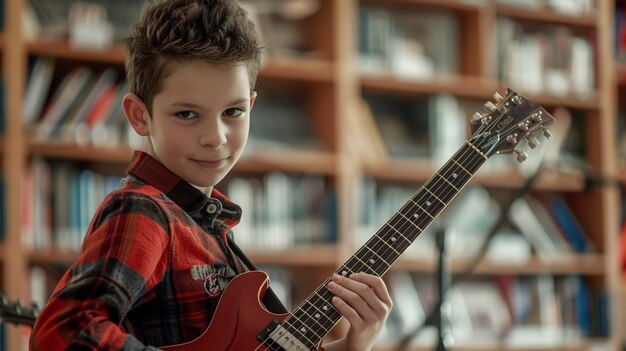 Personaje tocando la guitarra eléctrica