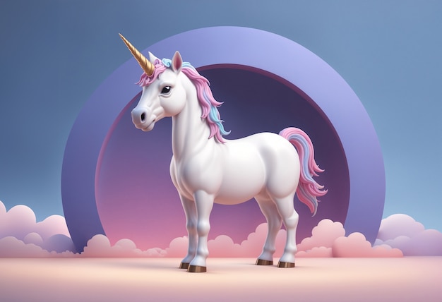 Foto gratuita un personaje de unicornio en 3d.