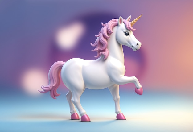 Foto gratuita un personaje de unicornio en 3d.