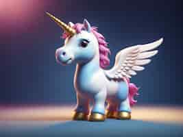 Foto gratuita un personaje de unicornio en 3d.