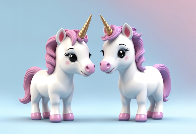 Foto gratuita un personaje de unicornio en 3d.