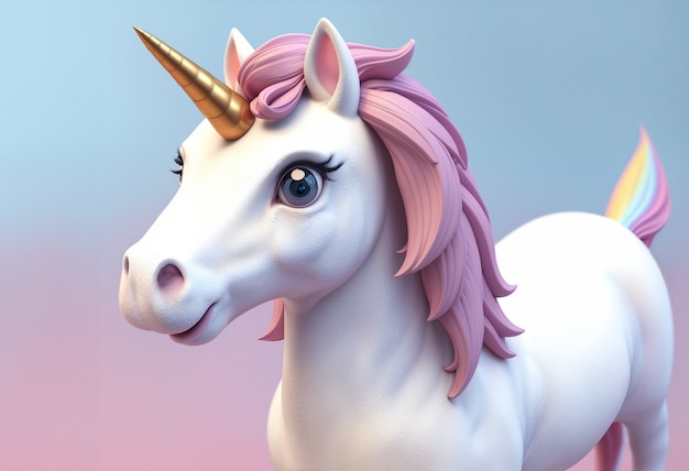 Foto gratuita un personaje de unicornio en 3d.