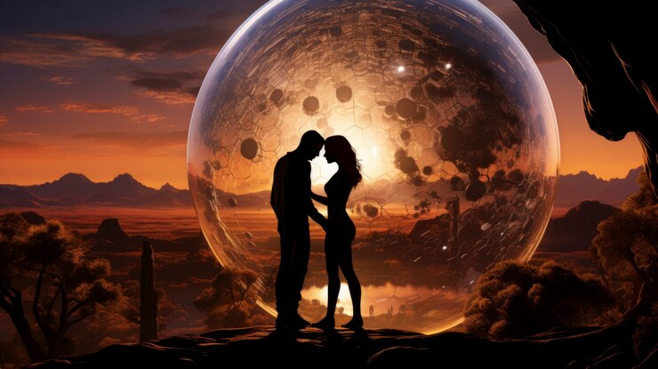 Personajes de fantasía experimentando el amor