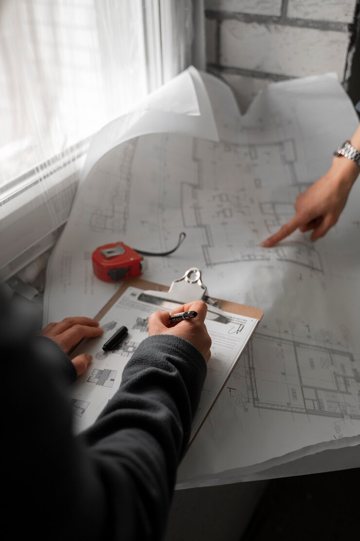 Foto gratuito personas de alto ángulo trabajando juntas