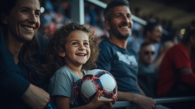 Foto gratuita personas asistiendo y disfrutando de un partido de fútbol.