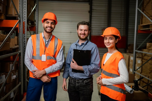 Personas en equipo de seguridad en el trabajo.