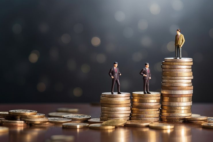 Foto gratuito personas con imágenes completas en monedas