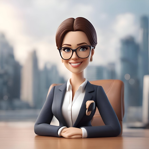 personas de negocios y concepto de oficina mujer de negocios sonriente con gafas sobre el fondo de la oficina