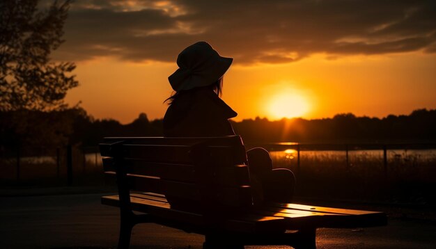 Personas serenas que disfrutan de la belleza en la naturaleza tranquila generada por IA