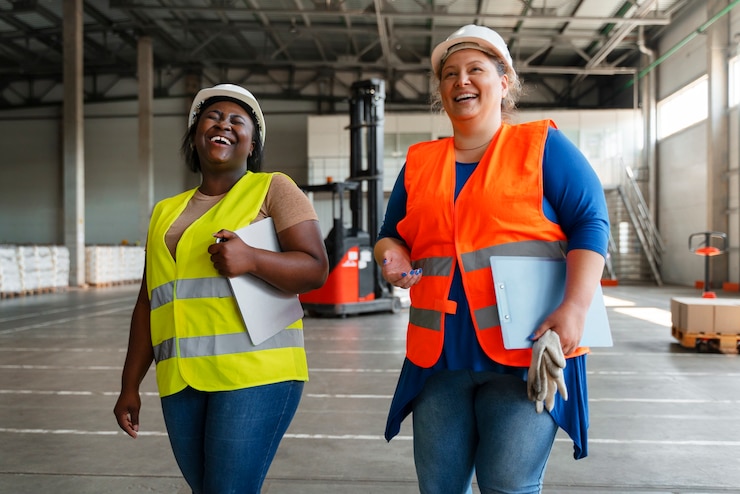 Foto gratuito personas de tiro medio trabajando en la construcción.