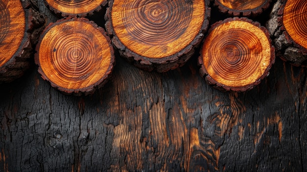 Perspectiva fotorrealista de los troncos de madera en la industria maderera