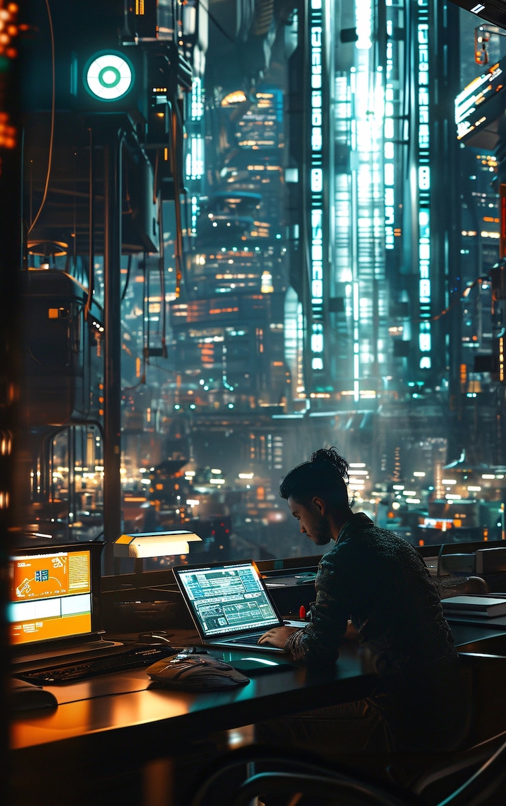 Foto gratuito perspectiva futurista del estilo de vida de los nómadas digitales