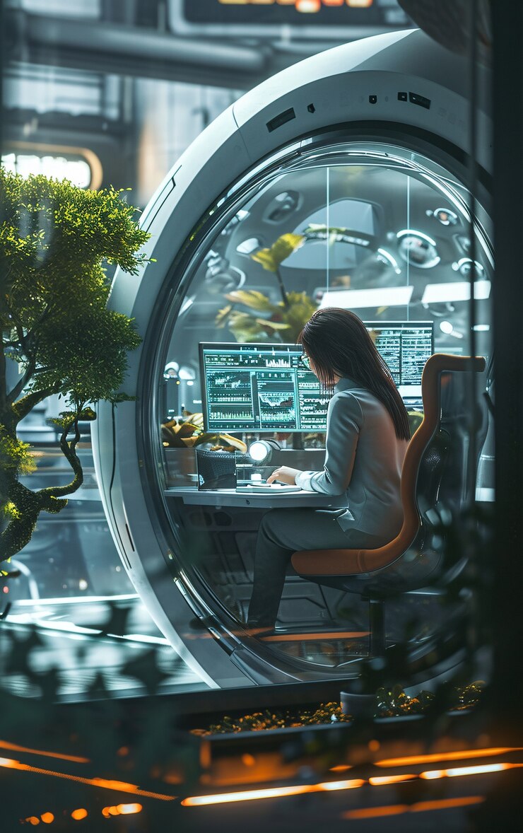 Foto gratuito perspectiva futurista del estilo de vida de los nómadas digitales