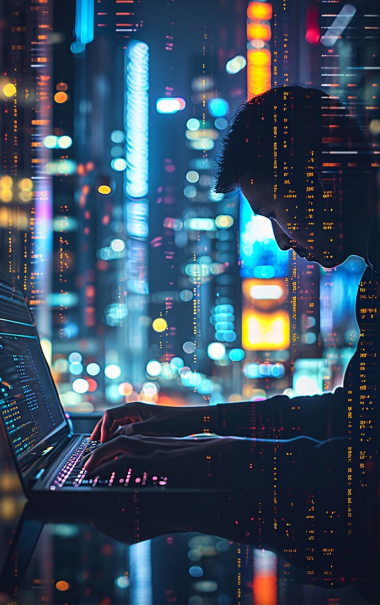 Photo Gratis perspektif futurisme tentang gaya hidup nomaden digital