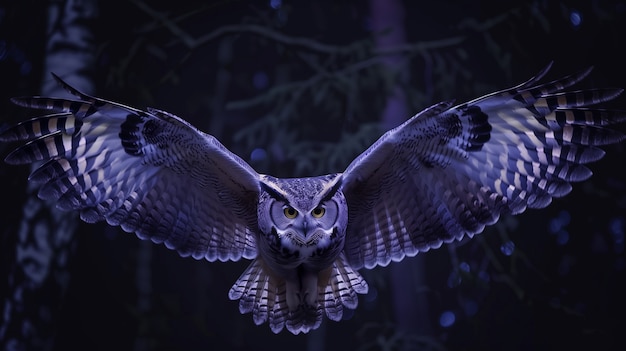 Foto gratuita photorealistic view of owl bird at night