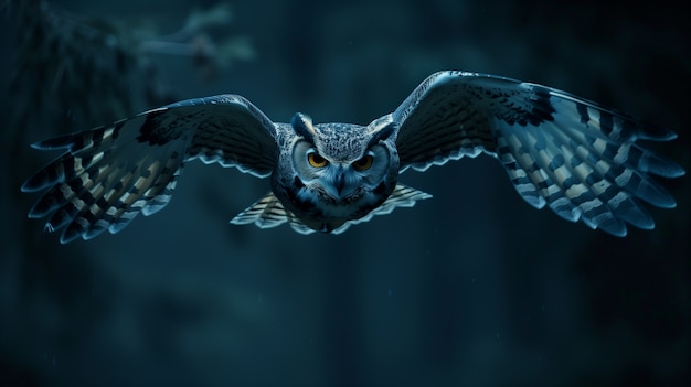 Foto gratuita photorealistic view of owl bird at night