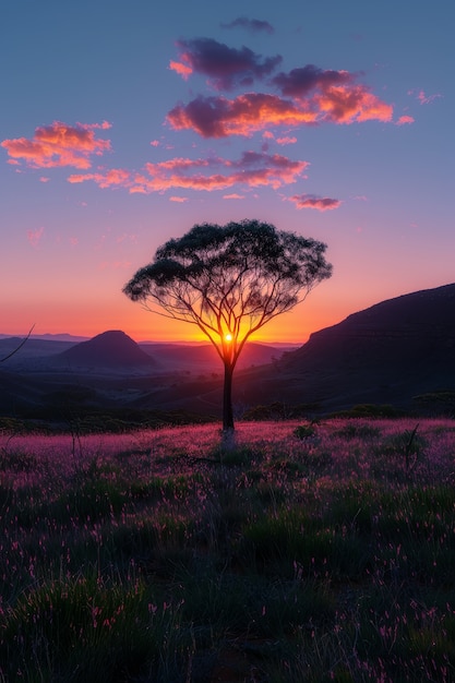 Foto gratuita photorealistic view of tree in nature with branches and trunk