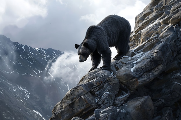 Foto gratuita photorealistic view of wild bear in its natural environment