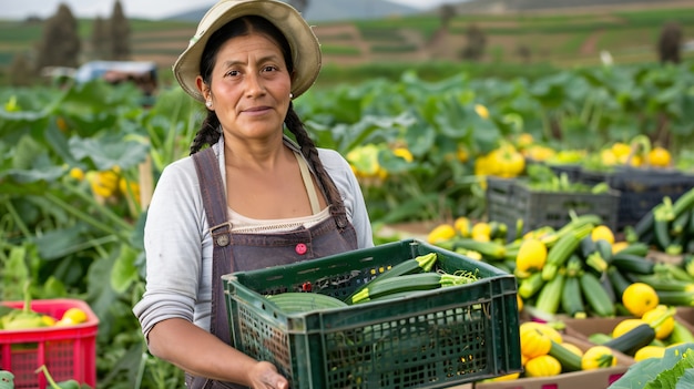 Foto gratuita photorealistic view of woman harvesting in an organic sustainable garden