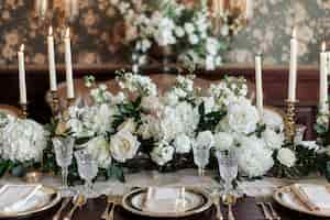 Foto gratuita photorealistic wedding venue with intricate decor and ornaments