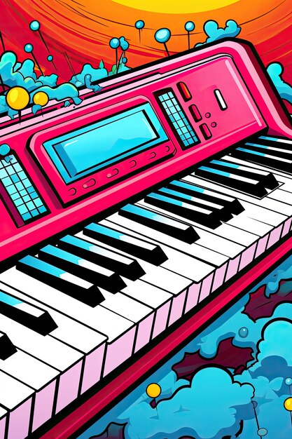 Piano de estilo de dibujos animados