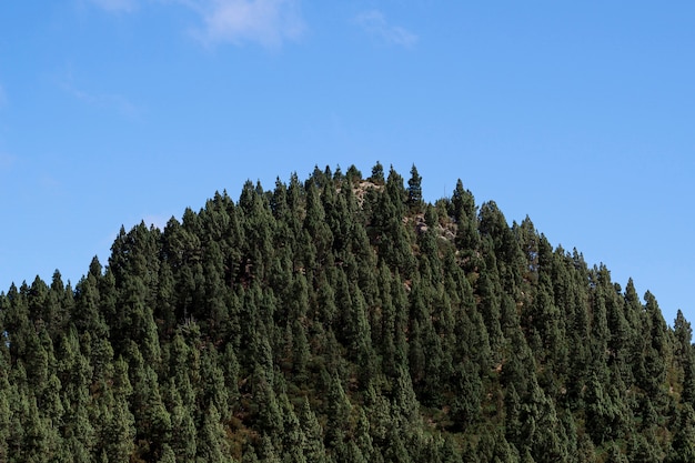 Pico de montaña con cielo azul claro