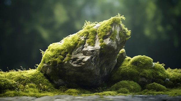 Foto gratuita una piedra con musgo verde en ella