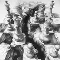 Foto gratuita piezas de ajedrez abstractas de estilo arte digital