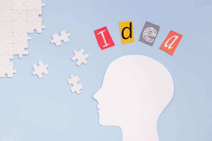Foto gratuito piezas de rompecabezas con el concepto de idea palabra