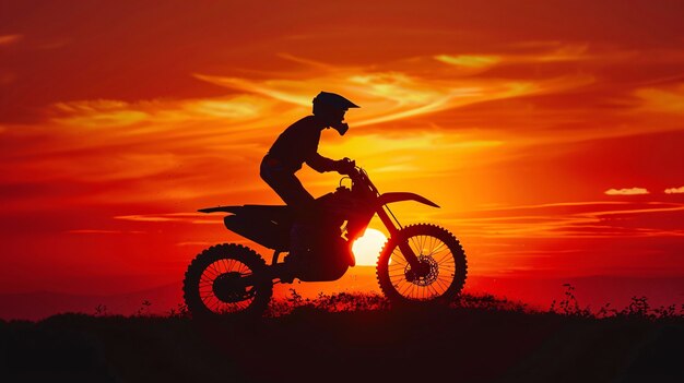 Piloto de motocicleta de tierra que participa en carreras y circuitos para la emoción de la aventura con motocicleta