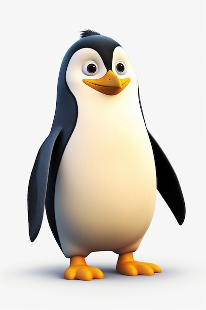 Pingüino de dibujos animados en el estudio