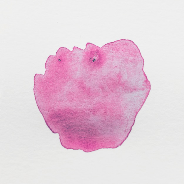 Pintado a mano rosado de la acuarela del chapoteo aislado en el fondo blanco