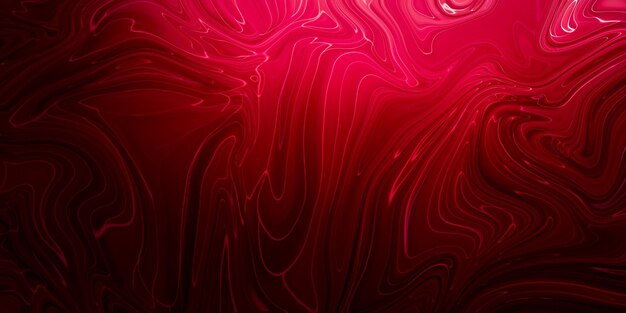 Pintura abstracta creativa de color rojo mezclado con panorama de efecto líquido de mármol