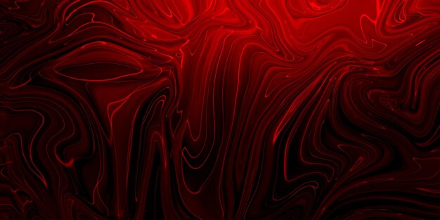 Pintura abstracta creativa de color rojo mezclado con panorama de efecto líquido de mármol