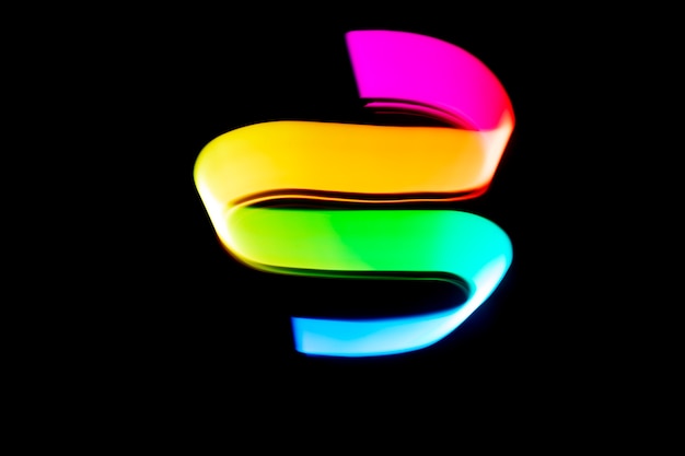 Pintura de luz abstracta en la oscuridad