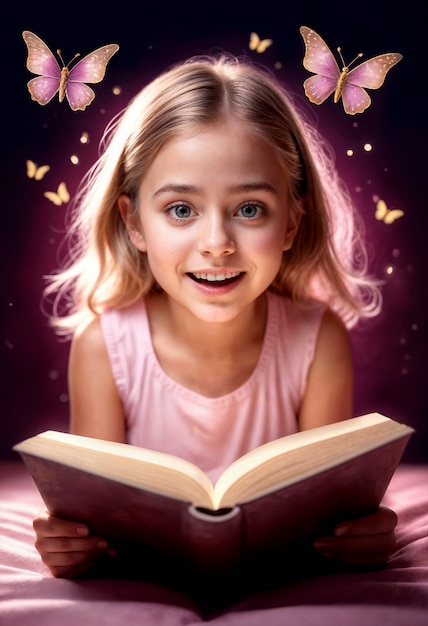 Foto gratuita pintura de un niño leyendo un retrato