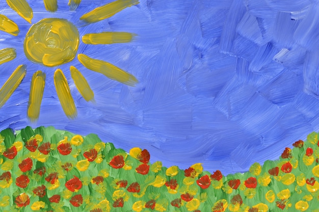 Pintura de un prado de verano