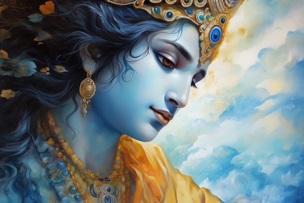 Pintura que representa a Krishna